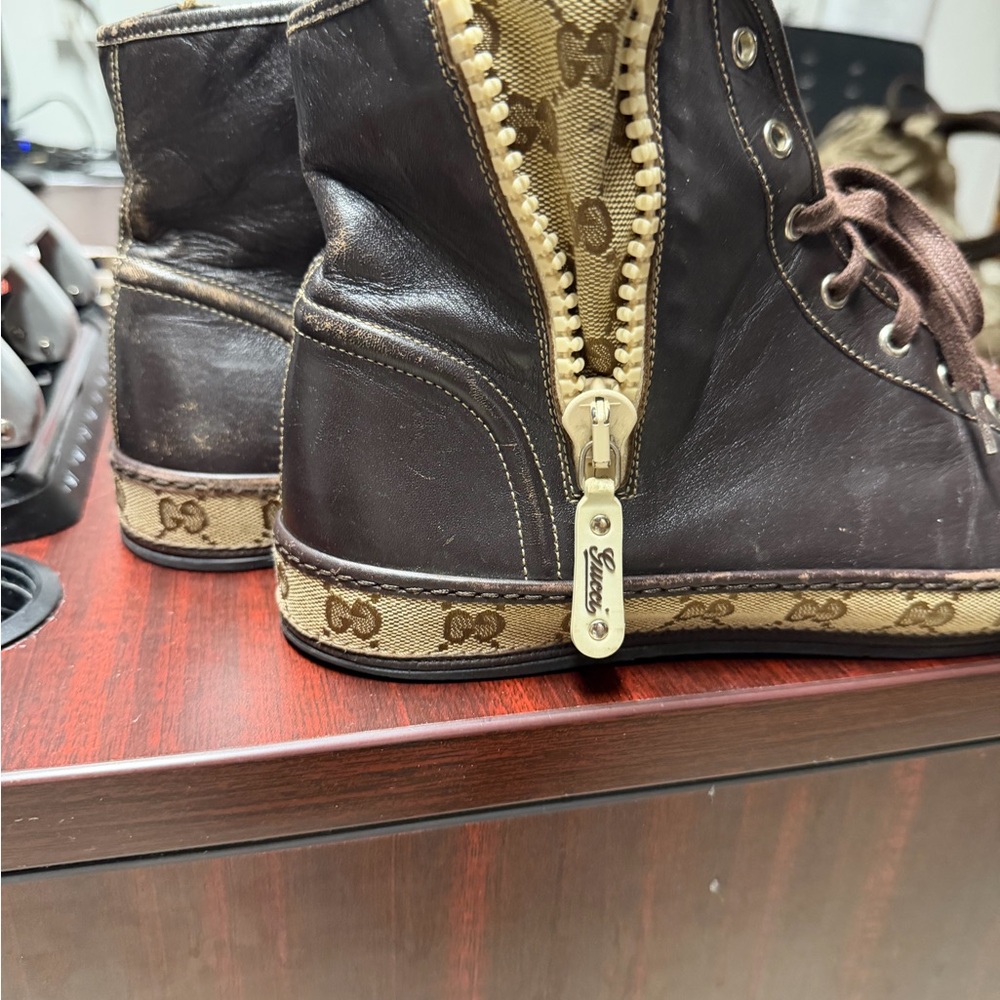 Gucci Dark Brown High-Top Sneakers